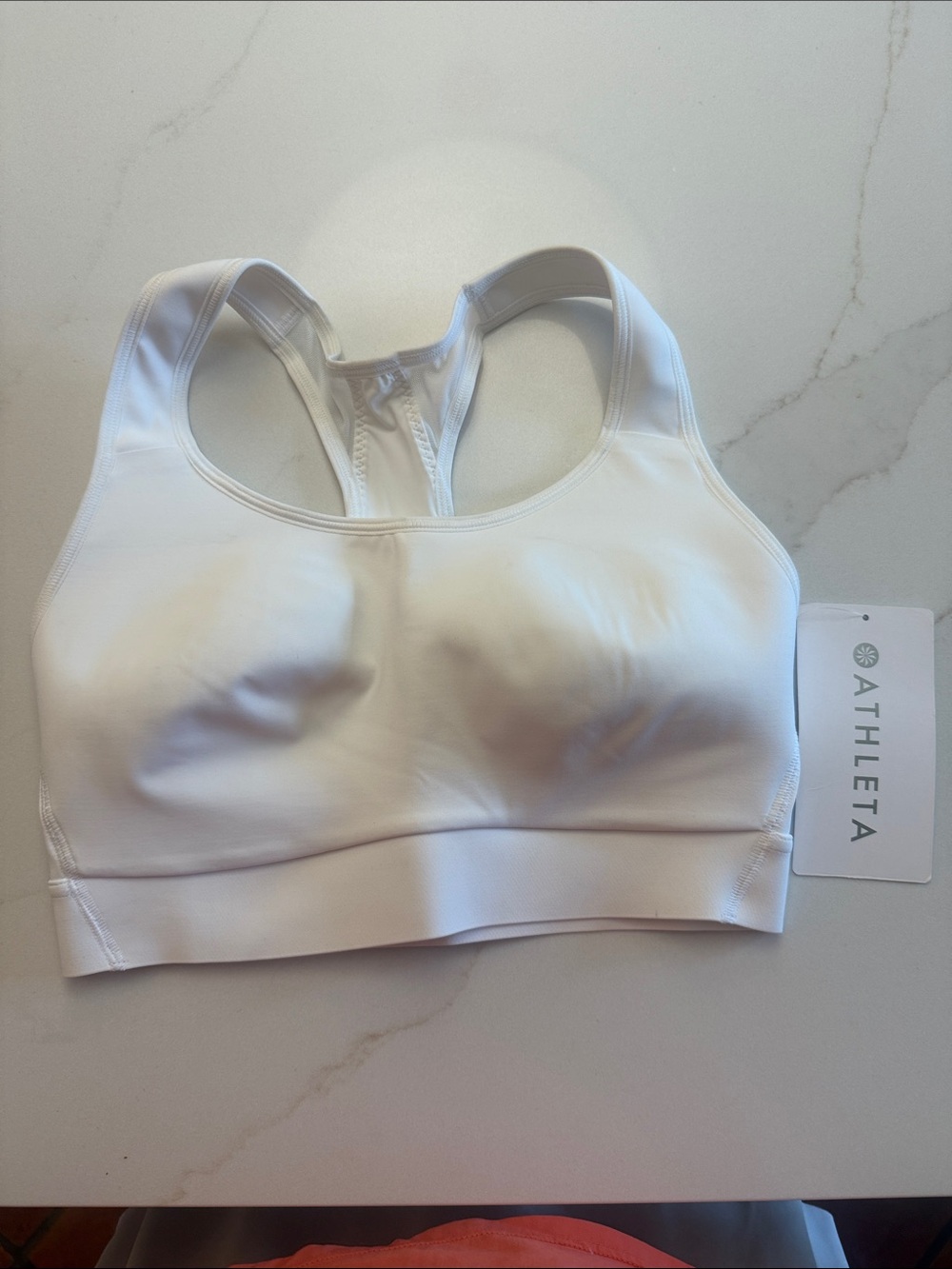 NWT Athleta White Racerback Sports Bra 32D/DD